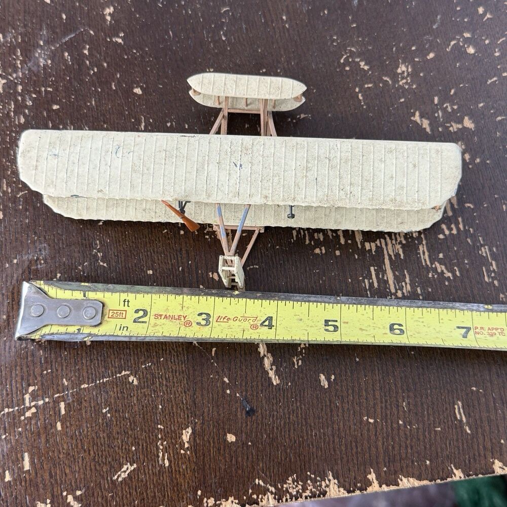 Vintage Wright Brothers Kitty Hawk Scale Die Cast Metal Airplane 7” Wingspan - Picture 2 of 9